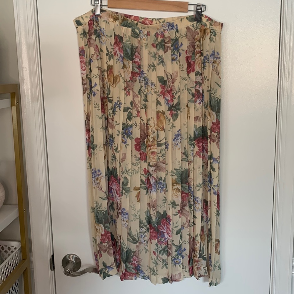 💛Vintage pleated floral skirt